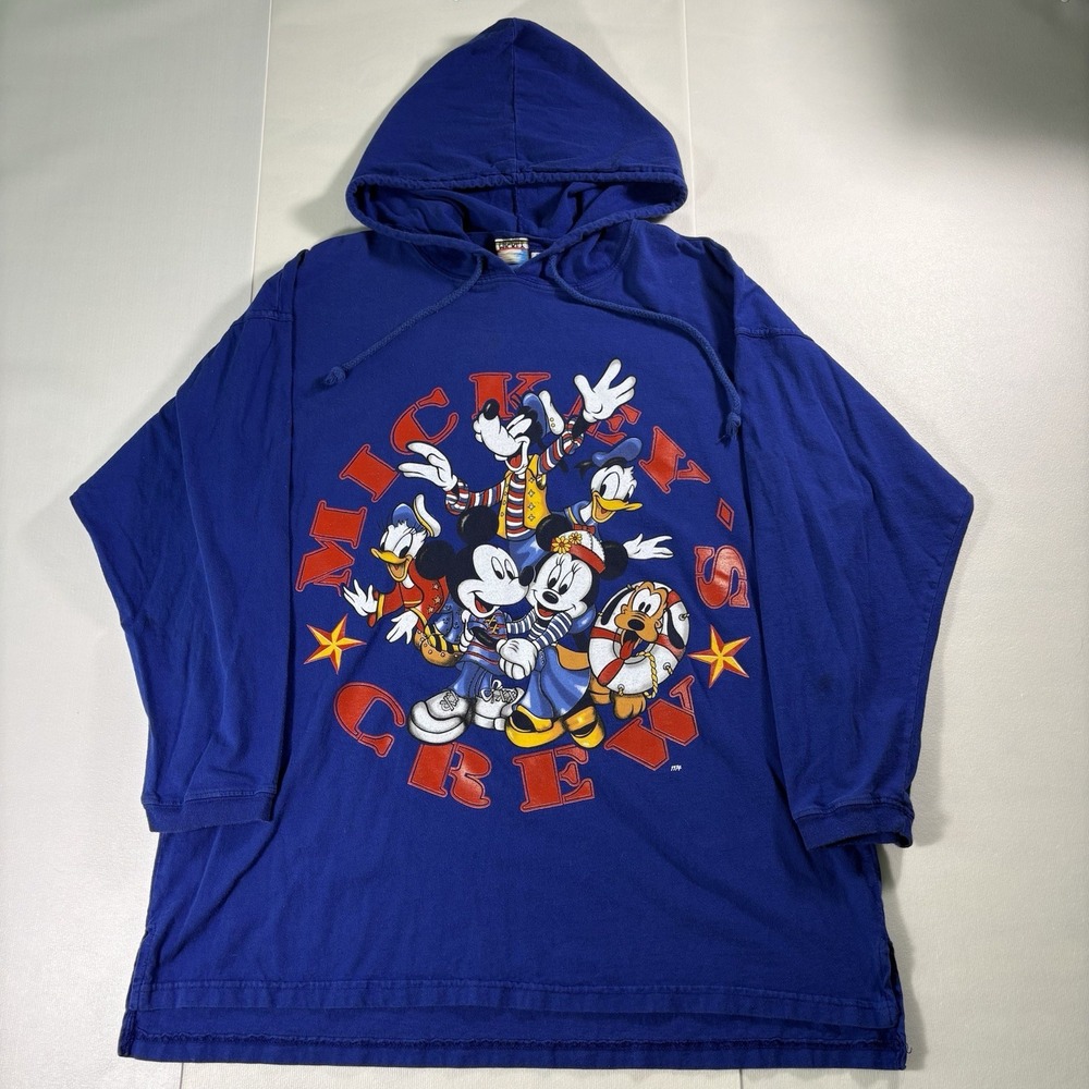Vintage Disney Mickey Unlimited Jerry Leigh Mickey's Crew Graphic Hooded Size L